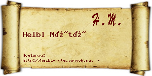 Heibl Máté névjegykártya
